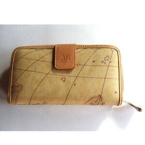 ALLAN EDWARD Old World Map Zip Wallet Checkbook/Card Slots/Coin Pouch NEW
